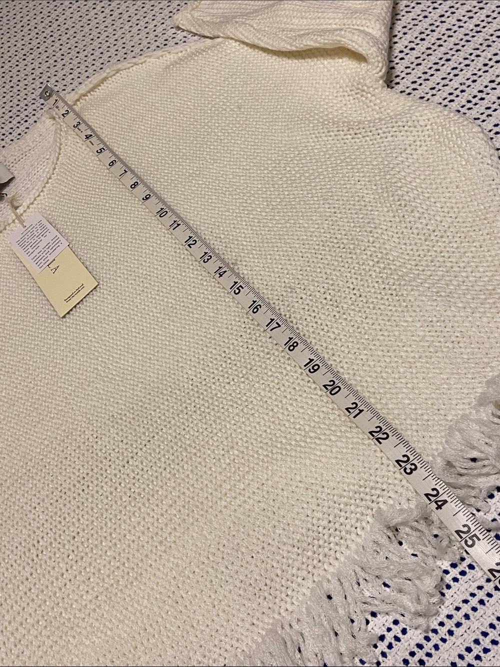 Laurie Felt Baja Sweater with Fringe Hem Detail Size XS/S - Picture 11 of 12